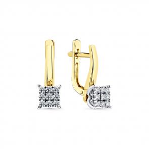 Серьги из комбинированного золота Мастер Бриллиант с бриллиантом 20M2-509012-00-00 фото