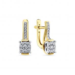 Серьги из комбинированного золота Мастер Бриллиант с бриллиантом 20M2-509149-00-00 фото