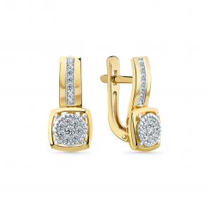 Серьги из комбинированного золота Мастер Бриллиант с бриллиантом 20M2-509236-70-00 фото