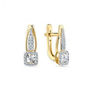 Серьги из комбинированного золота Мастер Бриллиант с бриллиантом 20M2-509248-70-00 фото