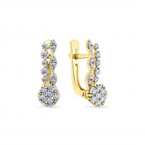 Серьги из комбинированного золота Мастер Бриллиант с бриллиантом 20M2-509252-70-00 фото