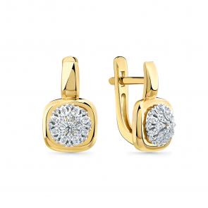 Серьги из комбинированного золота Мастер Бриллиант с бриллиантом 20M2-509264-70-00 фото