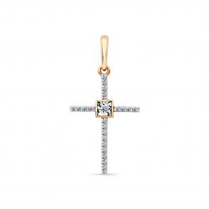 Подвеска из комбинированного золота Мастер Бриллиант с бриллиантом 20M8-480375-00-00 фото