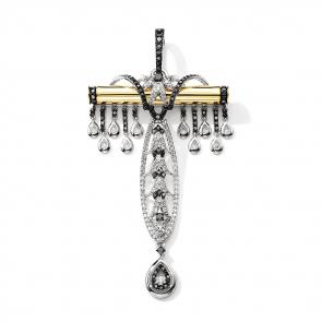 Подвеска из комбинированного золота Мастер Бриллиант с бриллиантом и чёрным бриллиантом 20M8-580427-00-55 фото