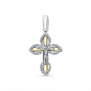 Подвеска из комбинированного золота Мастер Бриллиант с бриллиантом 20M8-580448-00-70 фото