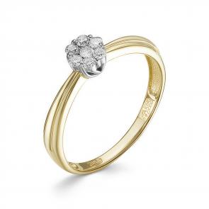 Кольцо из комбинированного золота Бриллианты Костромы с бриллиантом 20БК01-3665 фото