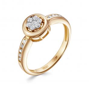 Кольцо из комбинированного золота Бриллианты Костромы с бриллиантом 20БК01-3689 фото