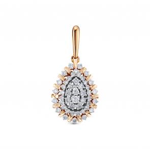 Золотая подвеска Бриллианты Костромы с бриллиантом 20БК03-3677 фото
