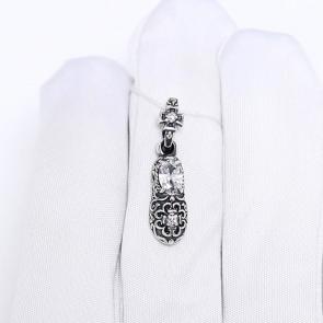 Подвеска из черненого серебра Башмачок Спиридона Высоковы 585 с фианитом 21-000005-105110 фото