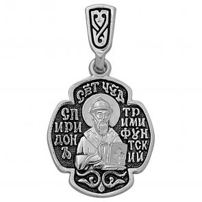 Подвеска-иконка из черненого серебра Святой Спиридон Высоковы 585 21-000839-115000 фото