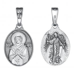 Серебряная подвеска-иконка Божией Матери Семистрельная Высоковы 585 21-000934-115000 фото