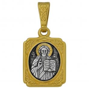 Подвеска-иконка из лимонного серебра Господь Вседержитель Высоковы 585 21-002046-111000 фото