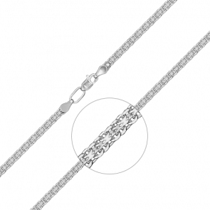 Цепь плетение Бисмарк из белого золота Platina 21-2003-050-1120-17 фото