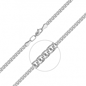 Цепь плетение Бисмарк из белого золота Platina 21-2711-050-1120-19 фото