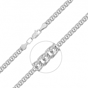 Цепь плетение Бисмарк из белого золота Platina 21-2711-070-1120-19 фото