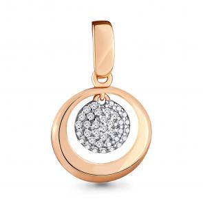 Золотая подвеска AQUAMARINE с фианитом 21073А фото