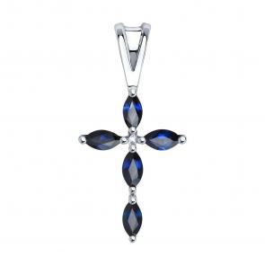 Подвеска из белого золота SOKOLOV с сапфиром 2120009 фото