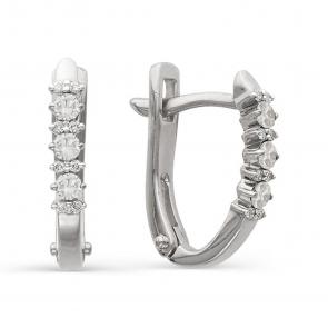 Серьги из белого золота АЛЬКОР с бриллиантом 21230-200 фото