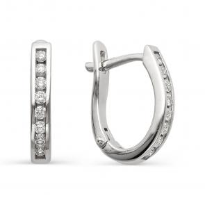Серьги из белого золота АЛЬКОР с бриллиантом 21252-200 фото