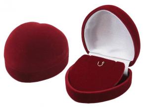 Футляр флокированный сердечко под серьги и подвеску серия Классика 21303-б фото