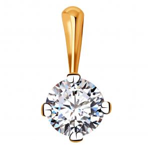 Золотая подвеска AQUAMARINE с фианитом 217401 фото