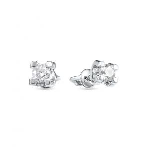 Серьги из белого золота АЛЬКОР с бриллиантом 22250-200 фото