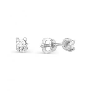 Серьги из белого золота АЛЬКОР с бриллиантом 22273-200 фото