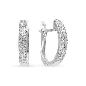Серьги из белого золота АЛЬКОР с бриллиантом 22324-200 фото