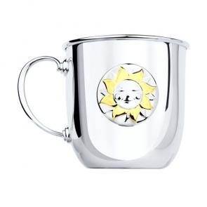 Кружка большая из лимонного серебра Солнышко SOKOLOV 2302010038 фото
