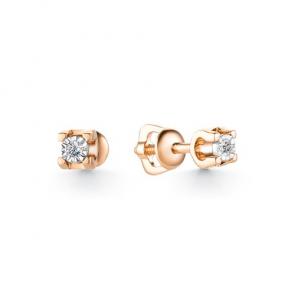 Золотые серьги АЛЬКОР с бриллиантом 23315-100 фото