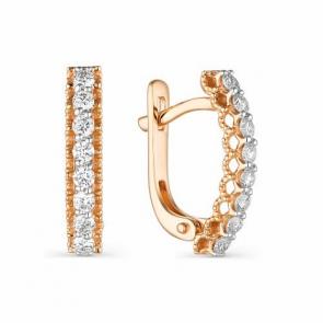 Золотые серьги АЛЬКОР с бриллиантом 23485-100 фото