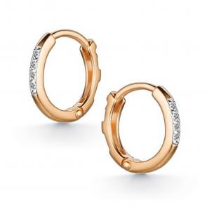 Золотые серьги АЛЬКОР с бриллиантом 23973-100 фото