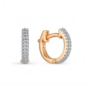 Золотые серьги АЛЬКОР с бриллиантом 23988-100 фото