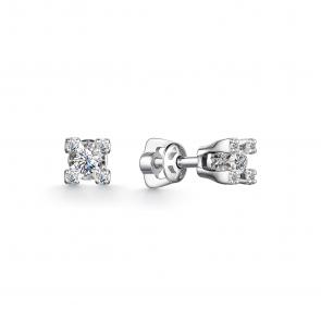 Серьги из белого золота АЛЬКОР с бриллиантом 24266-200 фото