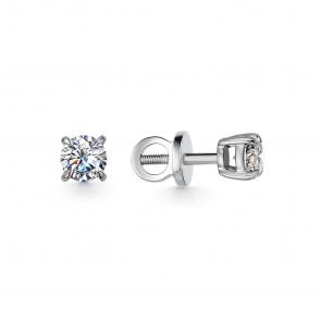 Серьги из белого золота АЛЬКОР с бриллиантом 24320-5Б6 фото