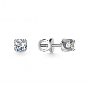 Серьги из белого золота АЛЬКОР с бриллиантом 24328-5Б7 фото