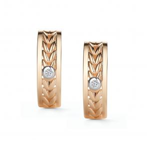 Золотые серьги АЛЬКОР с бриллиантом 24459-100 фото