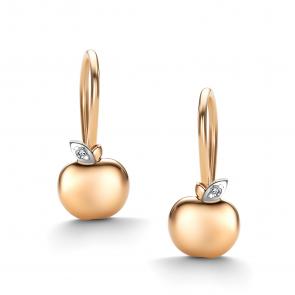 Золотые серьги АЛЬКОР с бриллиантом 24716-100 фото