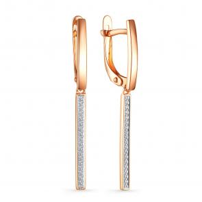 Золотые серьги АЛЬКОР с бриллиантом 24861-100 фото