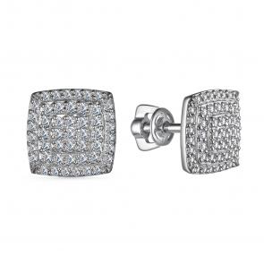 Серьги из белого золота АЛЬКОР с бриллиантом 24863-200 фото