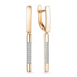 Золотые серьги АЛЬКОР с бриллиантом 25074-100 фото