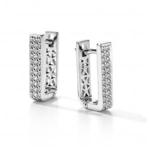 Серьги из белого золота АЛЬКОР с бриллиантом 25278-200 фото