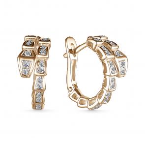 Золотые серьги АЛЬКОР с бриллиантом 25527-100 фото