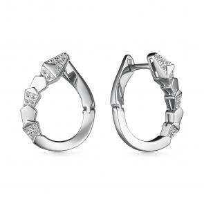Серьги из белого золота АЛЬКОР с бриллиантом 25763-200 фото