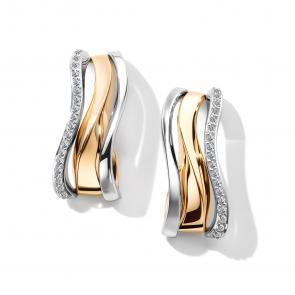 Золотые серьги АЛЬКОР с бриллиантом 25794-100 фото