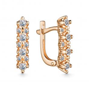 Золотые серьги АЛЬКОР с бриллиантом 25827-100 фото