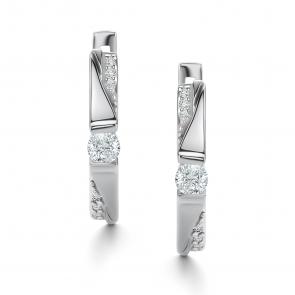Серьги из белого золота АЛЬКОР с бриллиантом 25884-200 фото