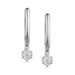 Серьги из белого золота АЛЬКОР с бриллиантом 25954-200 фото