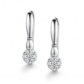 Серьги из белого золота АЛЬКОР с бриллиантом 25955-200 фото