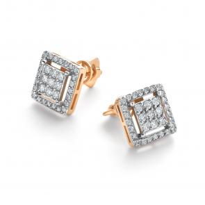 Золотые серьги АЛЬКОР с бриллиантом 25976-100 фото